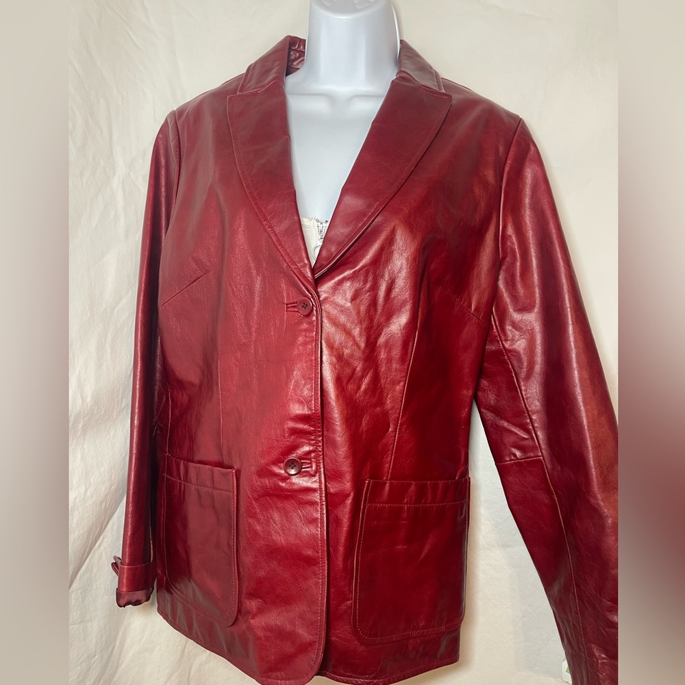 GAP Women's Red Leather Jacket